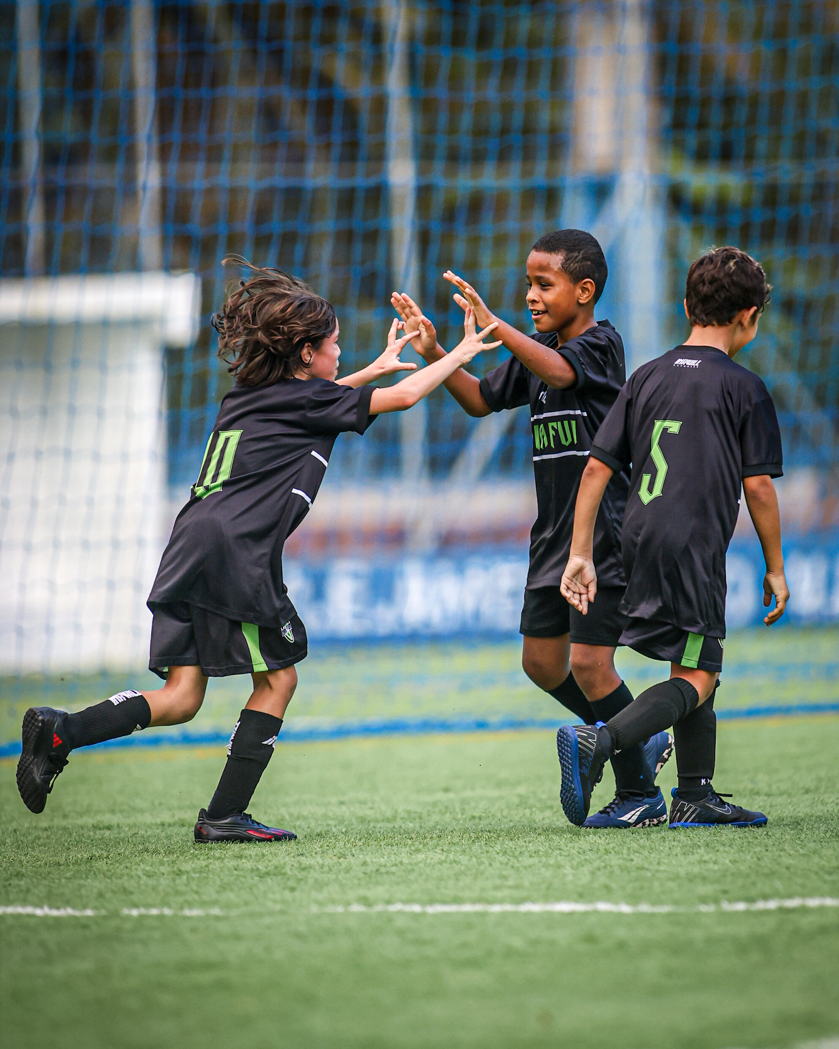 Momento de comemoração entre os alunos